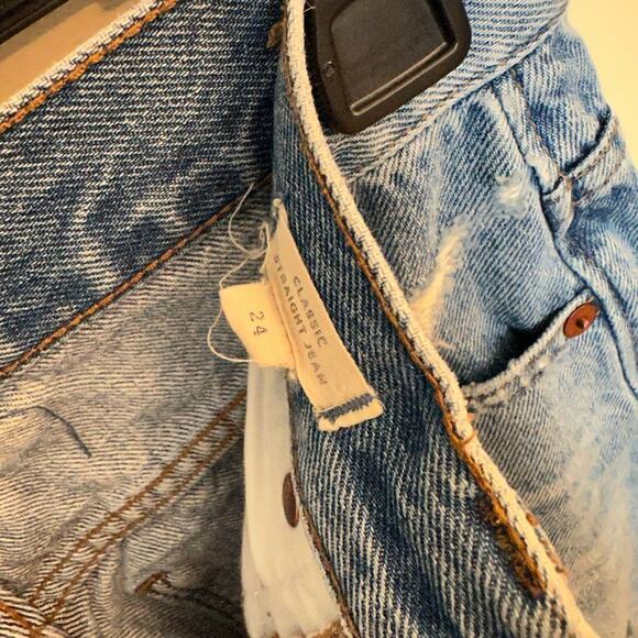 Madewell Classic Straight Jeans Destructed Edition Size 24 - Picture 10 of 14